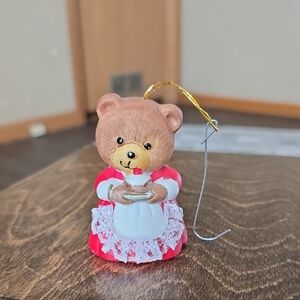Vintage Lil Chimers Christmas Ornament Jasco Mama Bear Porcelain Bell